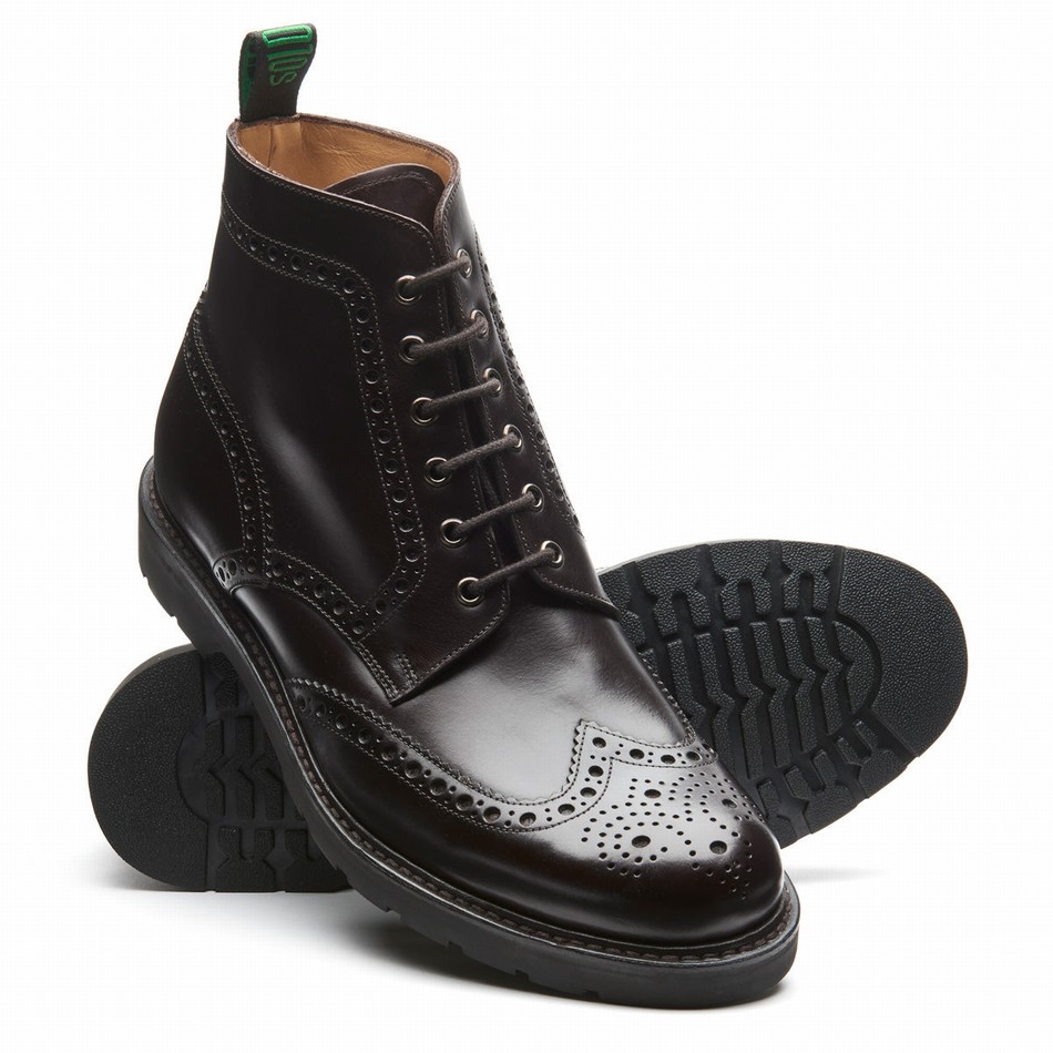 Solovair 6 Eye Derby Uomo Stivali Brogue Marroni | LS6-019-BNG-B-060
