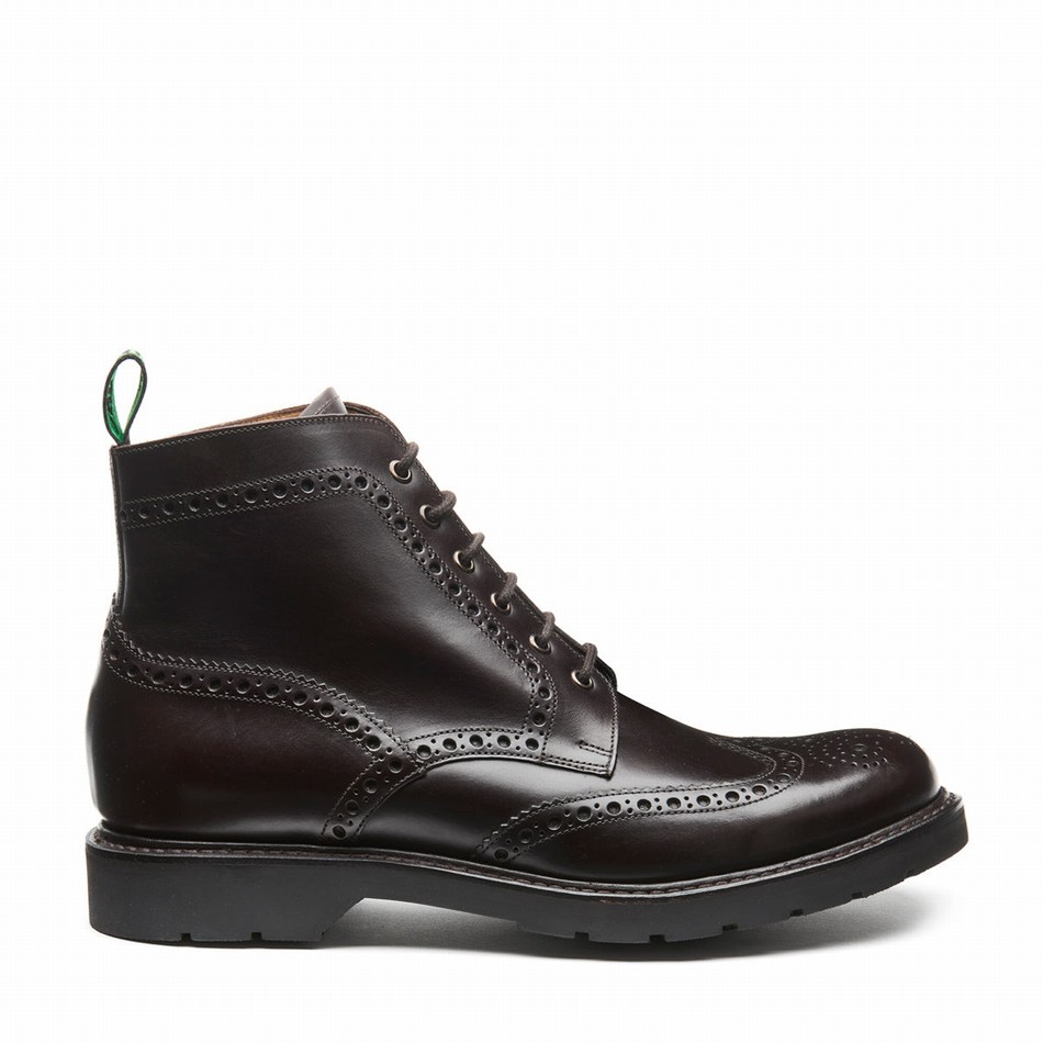 Solovair 6 Eye Derby Uomo Stivali Brogue Marroni | LS6-019-BNG-B-060