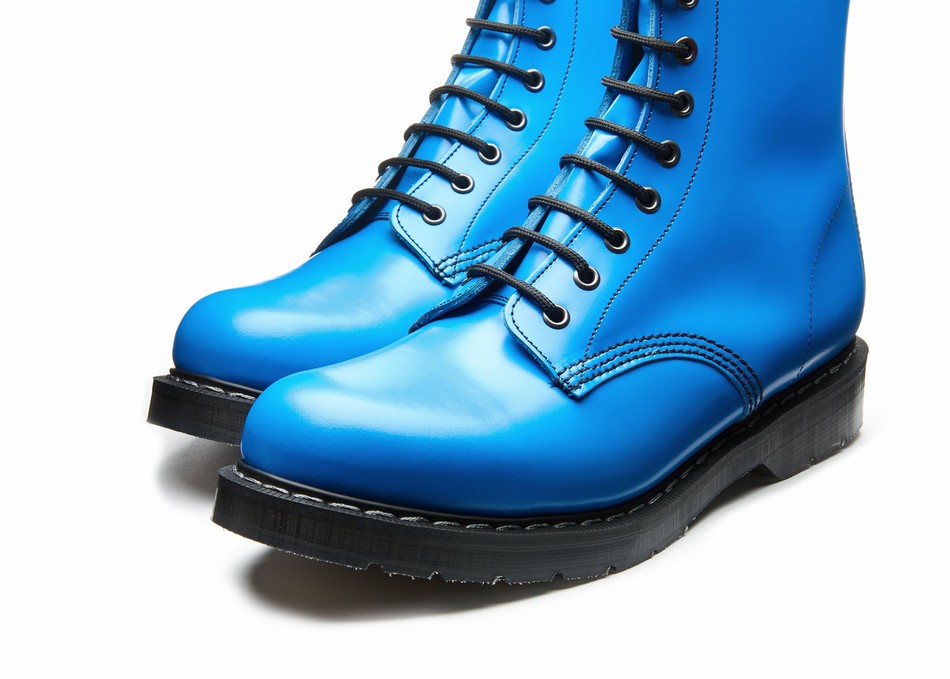 Solovair 8 Eye Uomo Stivali Derby Blu | S8-551-BL-NN-G-075