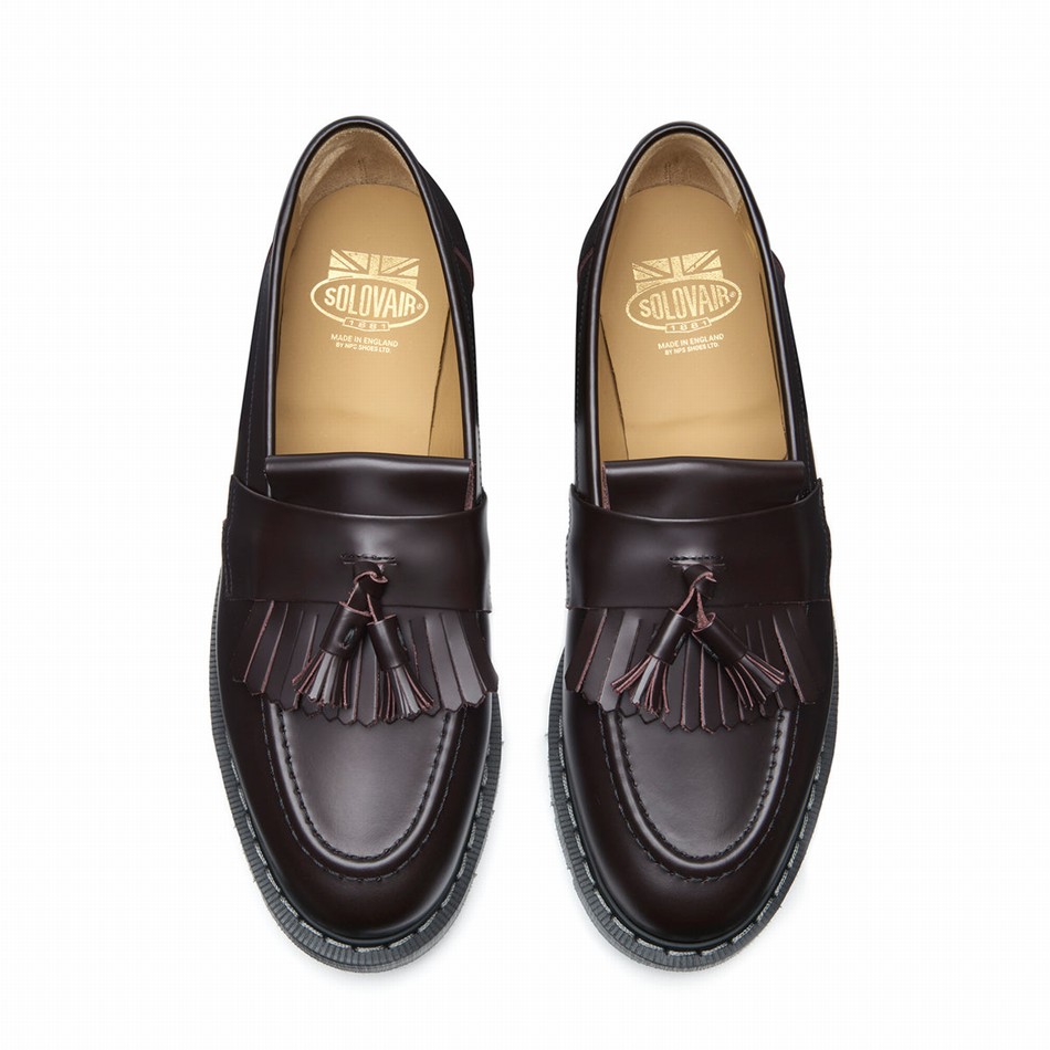 Solovair Cordovan Tassel Uomo Mocassini Bordeaux | S0-1022-COR-G-030