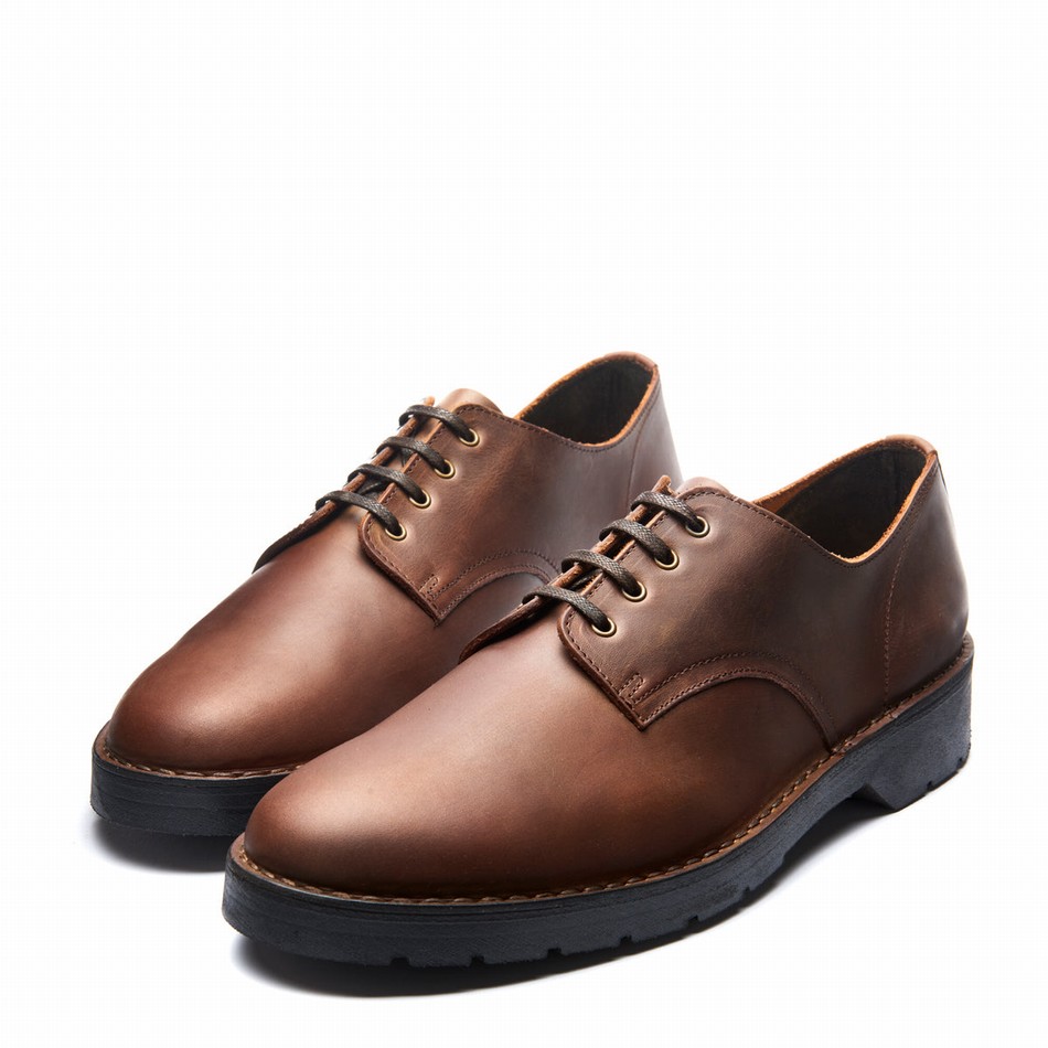 Solovair Gaucho Crazy Horse 4 Eye Uomo Scarpe Gibson Marroni | 390-015-060