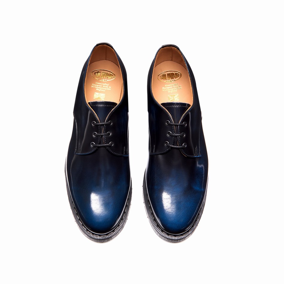 Solovair Rub-Off Uomo Scarpe Gibson Blu Marino | S3-995-NV-RO-G-030