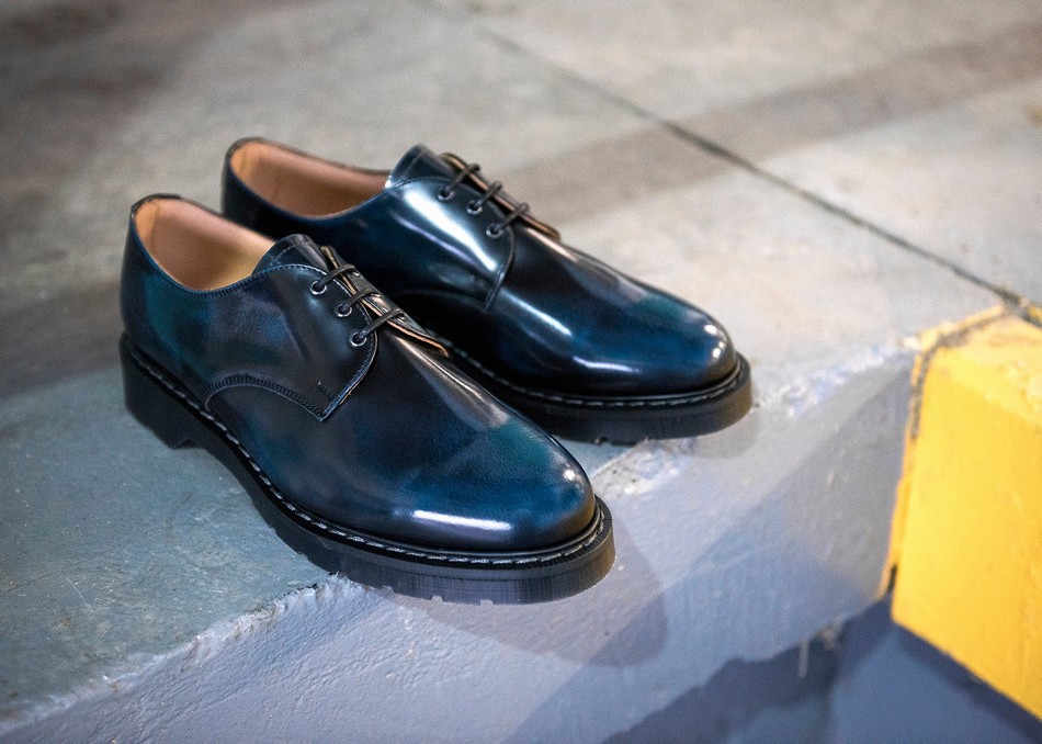 Solovair Rub-Off Uomo Scarpe Gibson Blu Marino | S3-995-NV-RO-G-030