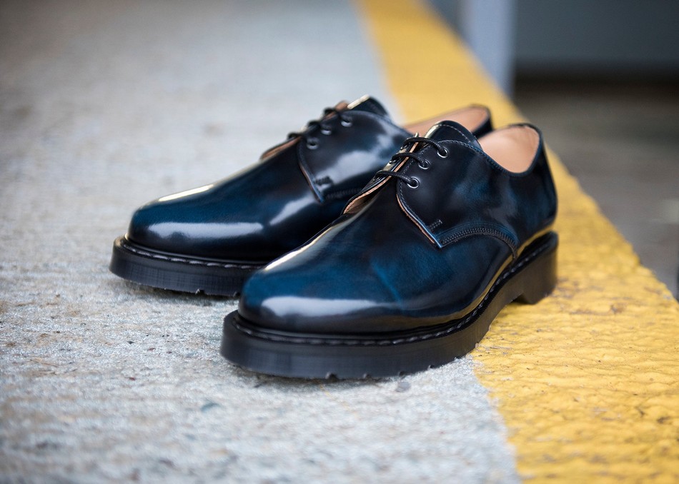 Solovair Rub-Off Uomo Scarpe Gibson Blu Marino | S3-995-NV-RO-G-030